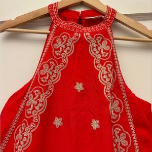 THML Red Dress with Gold Detailing